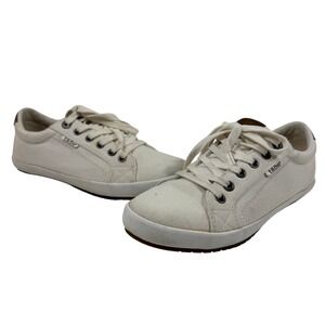 Taos Starburst Women's Sneakers Canvas Ivory Lace Up Comfort Shoes Size 8